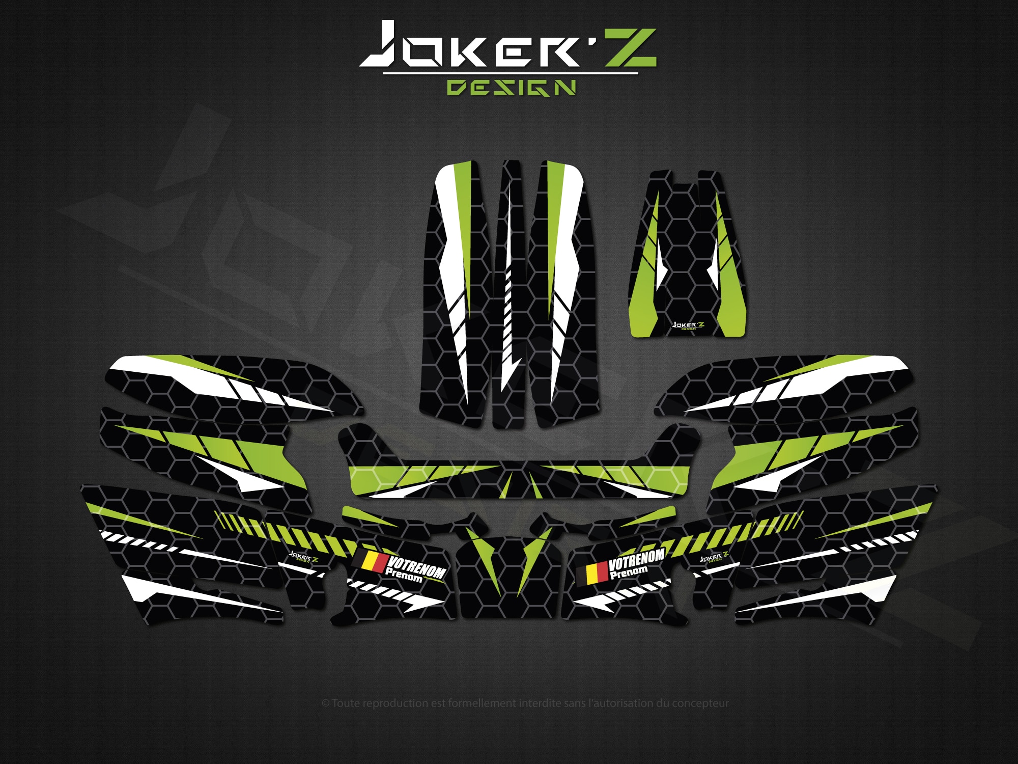 Déco de casque Semi personnalisée - Modèle 5 Déco de casque Semi personnalisée - Modèle 5 – Image 2